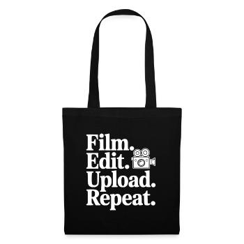 Film. Edit. Hochladen. Wiederholen. - Stoffbeutel - Schwarz - Vorne