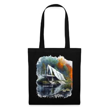 ABANDONED LUXURY - Modern A-Frame Ruins Sketch - Tote Bag - black - Front