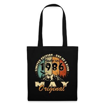 Mai 1986 Vintage-Geburtstagsgeschenk - Stoffbeutel - Schwarz - Vorne