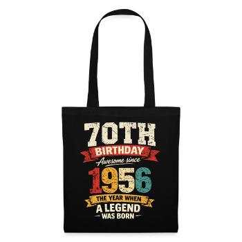 70 Years Anniversary Legend 1956 - Vintage - Tote Bag - black - Front