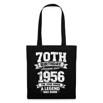 70th Birthday 1956 Legend Vintage Design - Tote Bag - black - Front