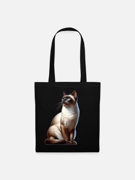 Siamkatze - Stoffbeutel - Schwarz