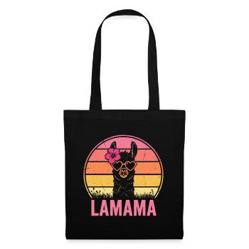 Lamama Llama Mom Mother Animal Lover - Tote Bag - black - Front