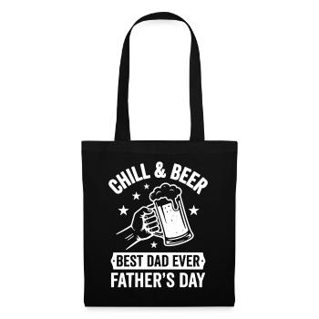 CHILL & BEER BEST DAD’S EVER Logo de la fête des pères - Sac en tissu - noir - Devant
