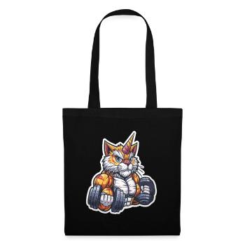 Licorne Chat Culturiste pour Gym Men Fitness - Sac en tissu - noir - Devant