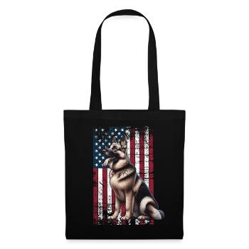 German Shepherd US Deutscher Schäferhund - Stoffbeutel - Schwarz - Vorne