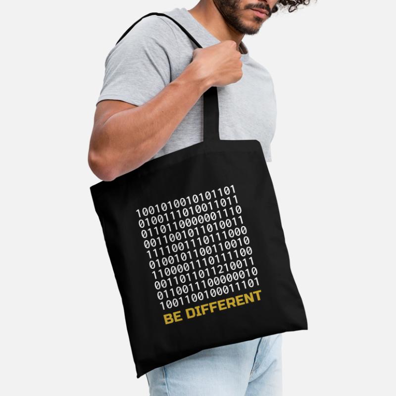 Be Different: Binary Pattern with Message Tote Bag