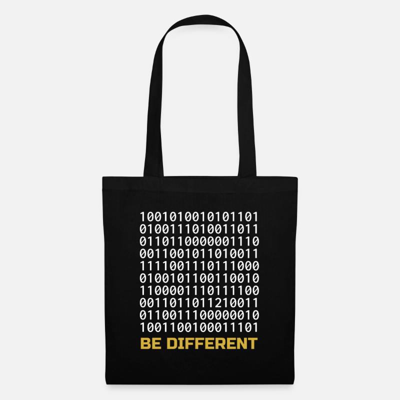 Be Different: Binary Pattern with Message - Tote Bag - black
