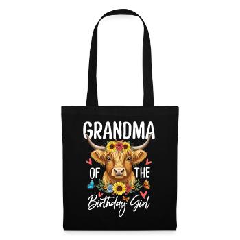Grandma Of The Birthday Girl - Stoffbeutel - Schwarz - Vorne