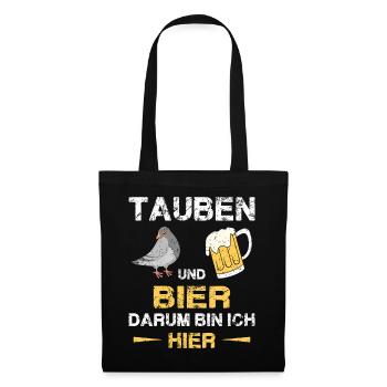 Taubenzüchter Taube Taubenzucht Spruch Brieftaube - Stoffbeutel - Schwarz - Vorne