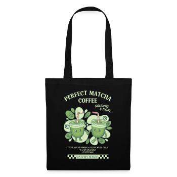 Perfekter Matcha-Kaffee Lecker und einfacher Matcha - Stoffbeutel - Schwarz - Vorne