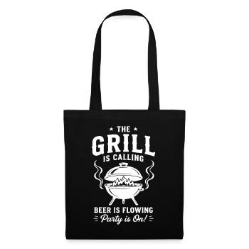 THE GRILL IS CALLING Beer Is Flowing BBQ - Tote Bag - black - Front