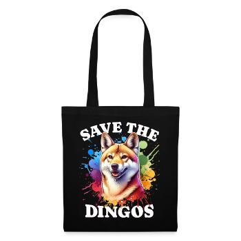 Australischer Wildhund Save Dingo - Stoffbeutel - Schwarz - Vorne