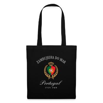 Zambujeira do Mar Portugal Wappen – Reise Souvenir - Stoffbeutel - Schwarz - Vorne