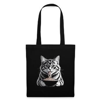 Cat Eats Ramen - Tote Bag - black - Front