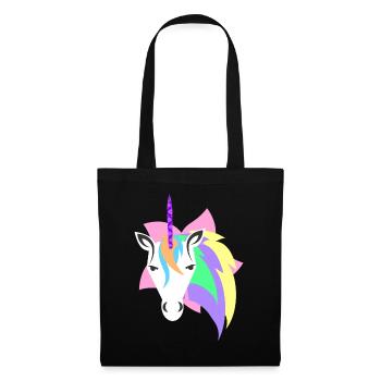 Introvertiertes Einhorn – Leave Me Alone - Stoffbeutel - Schwarz - Vorne