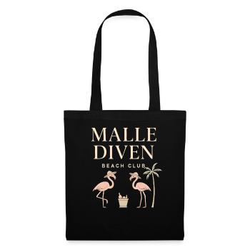 Malle Diven Beach Club Flamingo Mallorca Party  - Stoffbeutel - Schwarz - Vorne