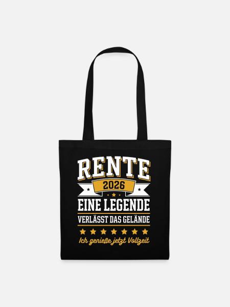 Rentnerin Rentner Pension Pensionierung Rente 2026 - Stoffbeutel - Schwarz