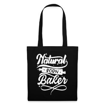 natural born baker - Stoffbeutel - Schwarz - Vorne