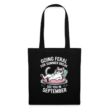 Funny Cat Summer Break Going Feral Teacher - Tote Bag - black - Front