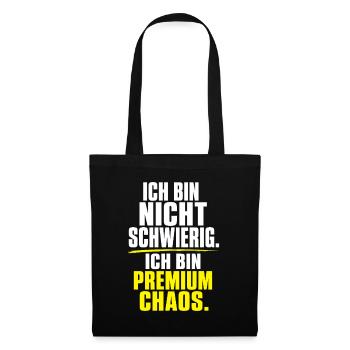 Premium Chaos – Nicht Schwer - Stoffbeutel - Schwarz - Vorne