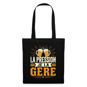 La pression je la gère - Sac en tissu - noir - Devant