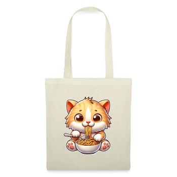 Pâtes spaghettis chaton - Sac en tissu - nature - Devant