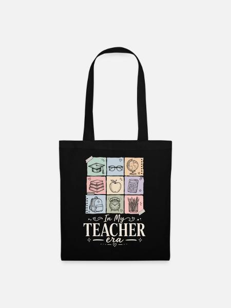 Lehrerin Teacher Era Schule Shirt - Stoffbeutel - Schwarz
