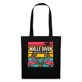 Malle Diven Beach Club Flamingo Mallorca Party  - Stoffbeutel - Schwarz - Vorne