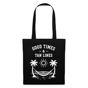 Bons moments et vacances à la plage à Tan Lines Été - Sac en tissu - noir - Devant