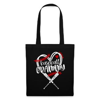 Baseball Grandma Heart Bat Graphic - Tote Bag - black - Front