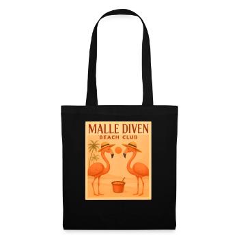 Malle Diven Beach Club Flamingo Mallorca Party - Stoffbeutel - Schwarz - Vorne