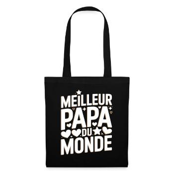 Meilleur Papa du Monde - Cadeau Fête des Pères - Sac en tissu - noir - Devant