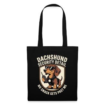Dackel Snackwache - Stoffbeutel - Schwarz - Vorne