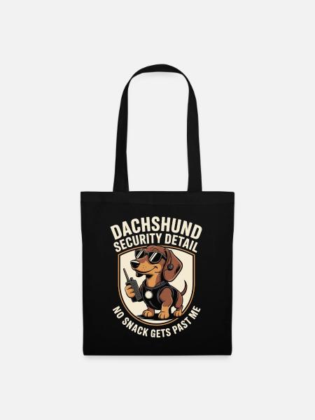 Dackel Snackwache - Stoffbeutel - Schwarz