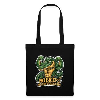 Crocodile de salle de sport sarcastique pour hommes - Sac en tissu - noir - Devant