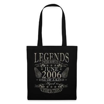 20th Birthday Gift Legend June Vintage 2006 - Tote Bag - black - Front