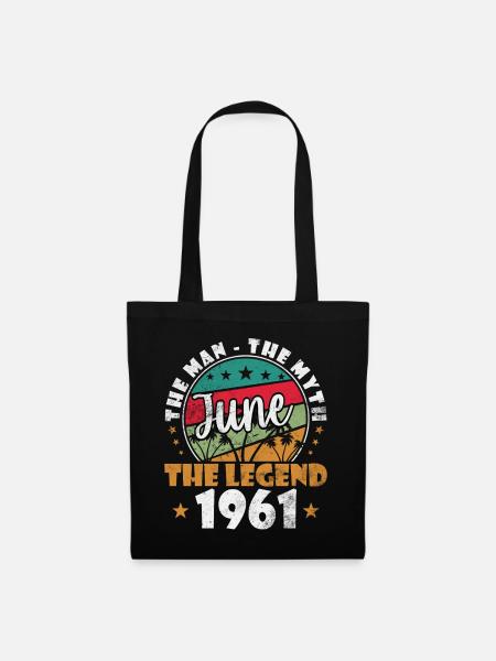 June Legend 1961 Retro Badge - Stoffbeutel - Schwarz