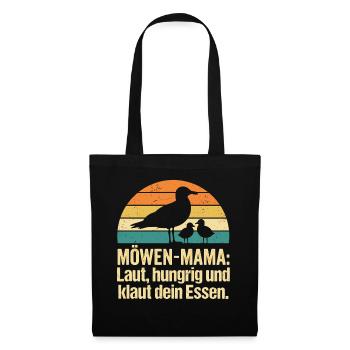 Möwenmama Checkliste Mama Humor Kaffee - Stoffbeutel - Schwarz - Vorne