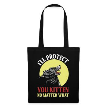 Protective wolf for kittens - Tote Bag - black - Front