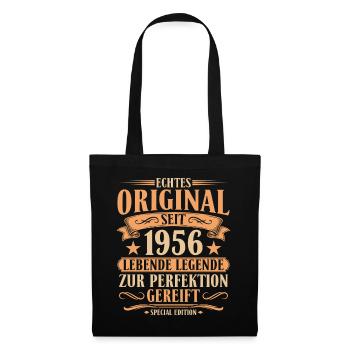 Original seit 1956 – 70. Geburtstag Retro - Stoffbeutel - Schwarz - Vorne