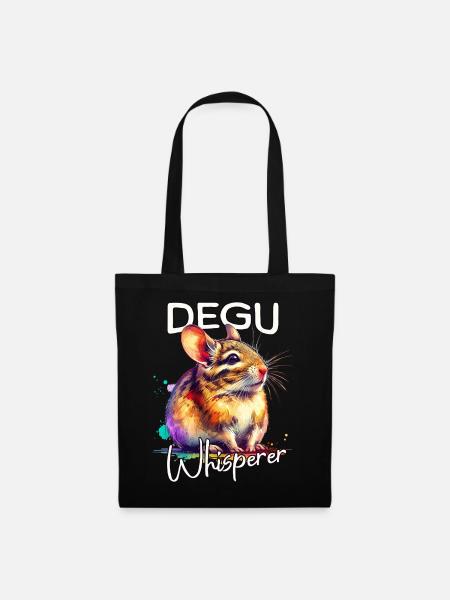 Degu Flüsterer - Stoffbeutel - Schwarz
