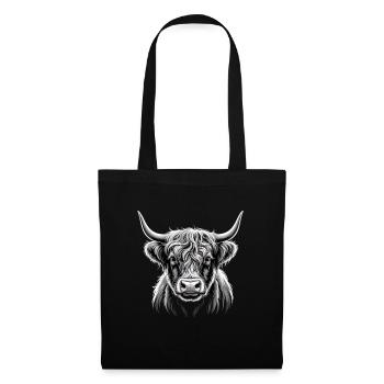 Bovins Highland - Sac en tissu - noir - Devant
