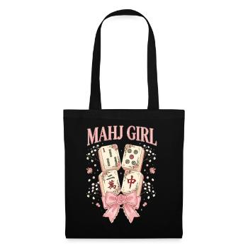 Mahj Girl Mahjong Lover Mahjong Player - Tote Bag - black - Front