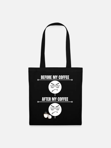 Mürrische Kaffeestimmung - Stoffbeutel - Schwarz