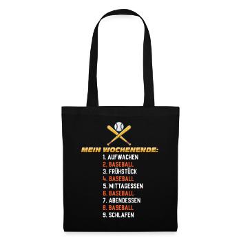 Baseball Wochenende – Mein Plan - Stoffbeutel - Schwarz - Vorne