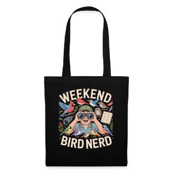 Weekend Bird Nerd Vogelbeobachter - Stoffbeutel - Schwarz - Vorne