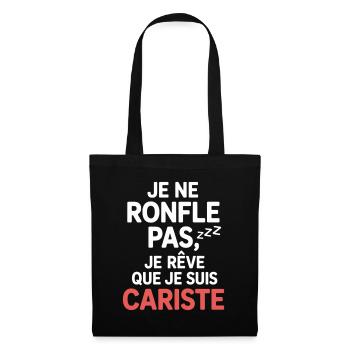 T-Shirt Cariste Humour Cadeau Collègue Fêtes Drôle - Sac en tissu - noir - Devant