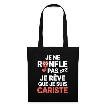 Je Ne Ronfle Pas Cariste Humour Cadeau Collègues - Sac en tissu - noir - Devant