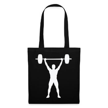 Haltérophilie Silhouette Entraînement avec poids - Sac en tissu - noir - Devant